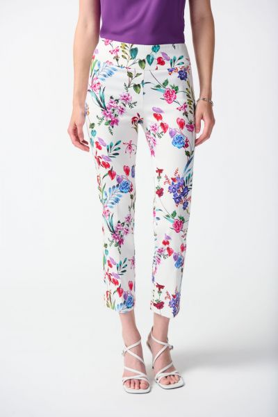 Joseph Ribkoff Vanilla/Multi Floral Print Pants Style 242007