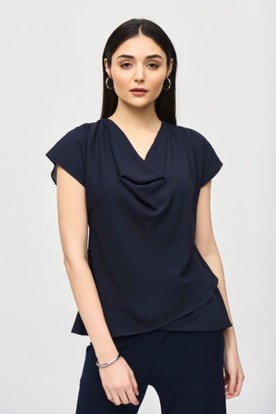 Joseph Ribkoff Midnight Blue Fit and Flare Layered Top Style 242027