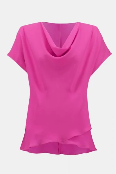 Joseph Ribkoff Ultra Pink Fit and Flare Layered Top Style 242027