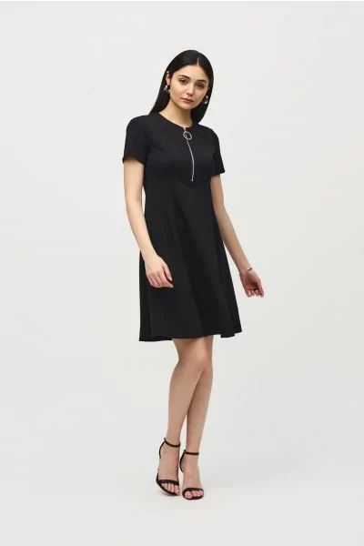 Joseph Ribkoff Wrap Dress Black Beige – MMJs Fashion