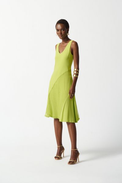 Joseph Ribkoff Key Lime Asymmetrical Sleeveless Dress Style 242110