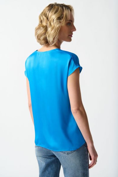 Joseph Ribkoff French Blue Short Sleeve Top Style 242123
