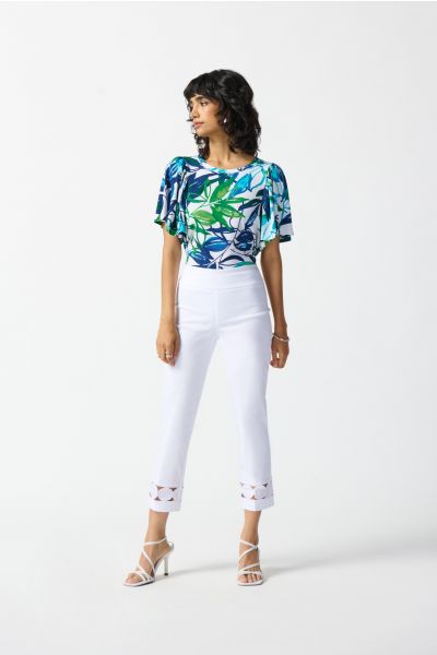 Joseph Ribkoff White Cropped Pull-On Pants Style 242131
