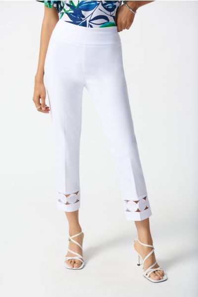 Joseph Ribkoff White Cropped Pull-On Pants Style 242131