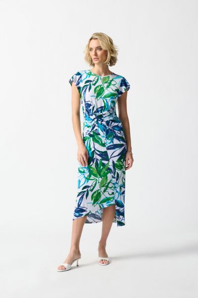 Joseph Ribkoff Vanilla/Multi Tropical Print Sheath Dress Style 242159
