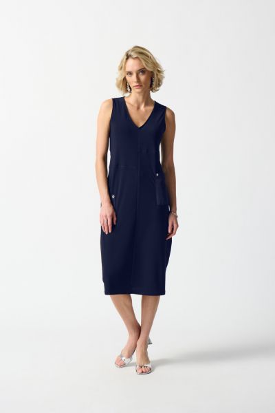 Joseph Ribkoff Midnight Blue Cocoon Dress with Pockets Style 242161