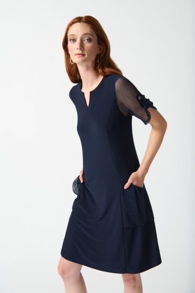 Joseph Ribkoff Midnight Blue A-Line Dress Style 242218