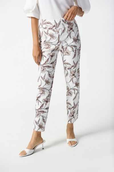 Joseph Ribkoff Vanilla/Multi Floral Print Crop Pants Style 242222