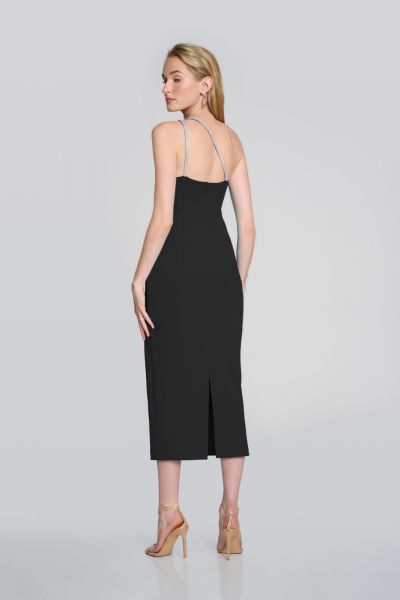 Joseph Ribkoff Black One-Shoulder Sheath Dress Style 242708