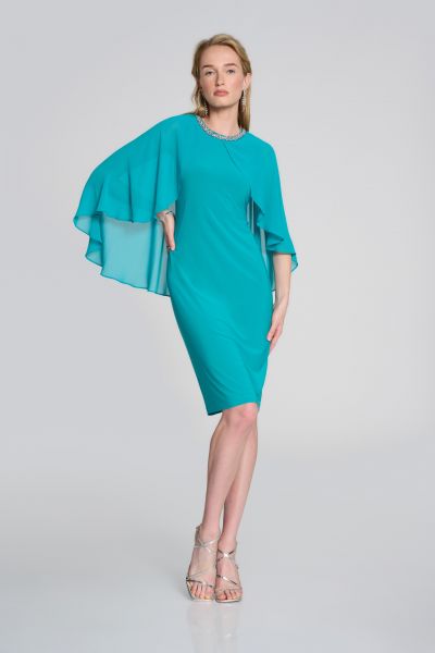 Joseph Ribkoff Ocean Blue Cape Dress Style 242731