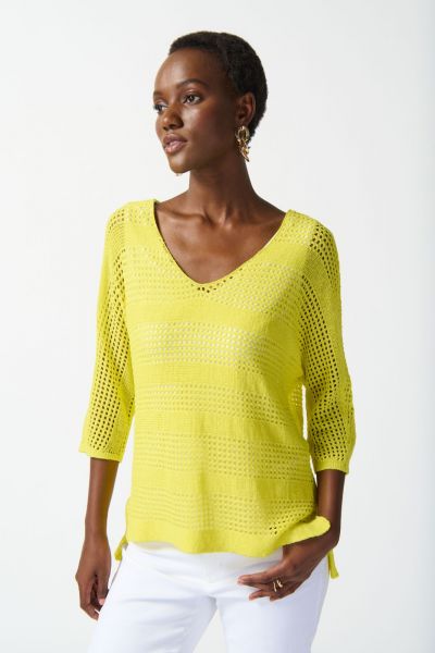 Joseph Ribkoff Sunlight Open Stitch Pullover Sweater Style 242903