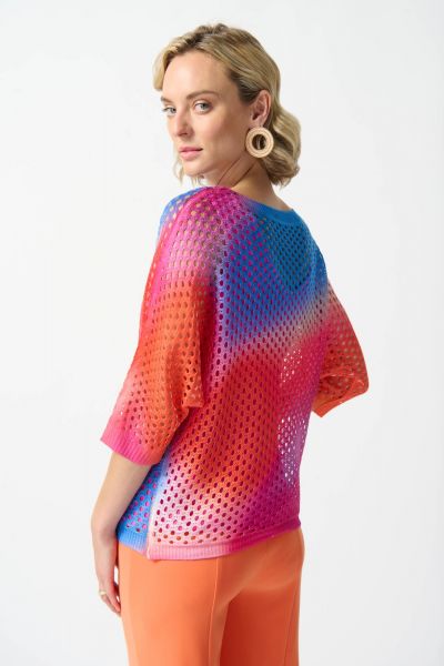 Joseph Ribkoff Open Stitch Abstract Print Pullover Sweater Style 242904
