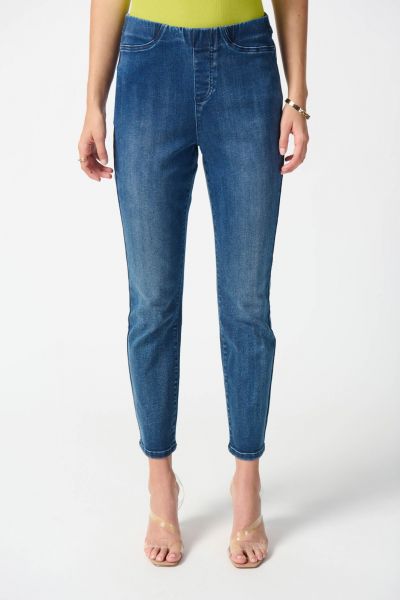 Joseph Ribkoff Denim Medium Blue Slim Fit Pull-On Jeans Style 242924