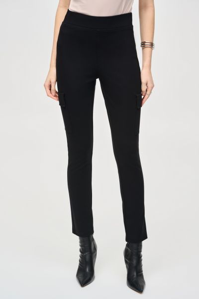 Joseph Ribkoff Black Slim Fit Cargo Pants Style 243045