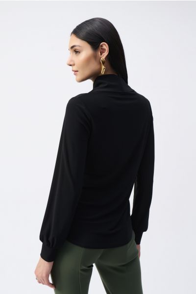 Joseph Ribkoff Black Straight Cowl Collar Top Style 243063
