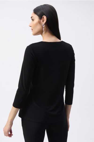 Joseph Ribkoff Black Fit-and-Flare Top Style 243075