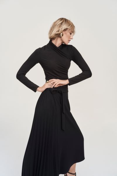 Joseph Ribkoff Black Asymmetrical Skirt Style 243117