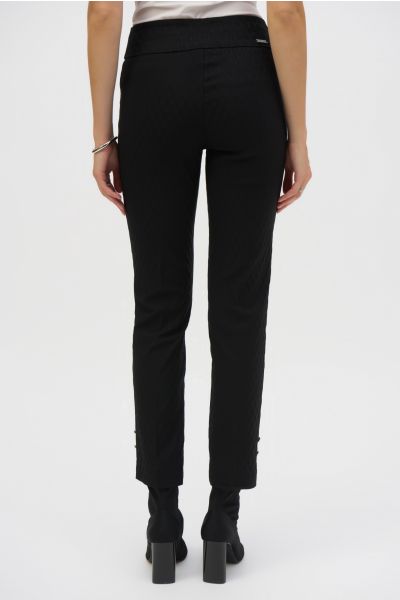 Joseph Ribkoff Black Textured Jacquard Pull-On Pants Style 243129