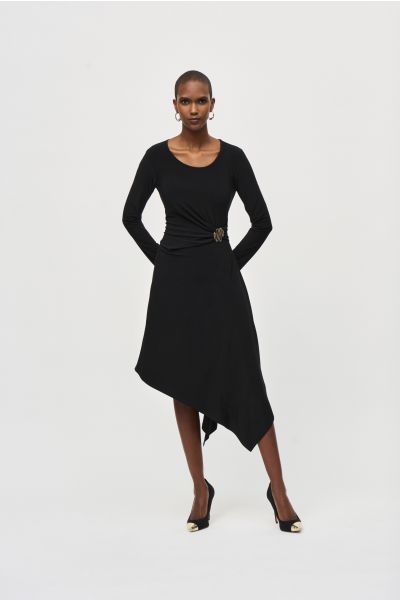 Joseph Ribkoff Black Fit And Flare Dress Style 243153