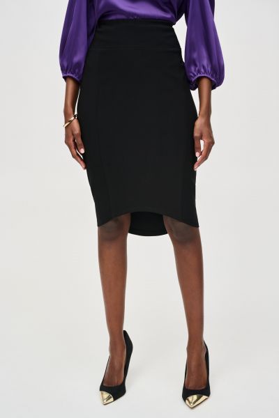 Joseph Ribkoff Black Bonded Silky Knit Pencil Skirt Style 243245
