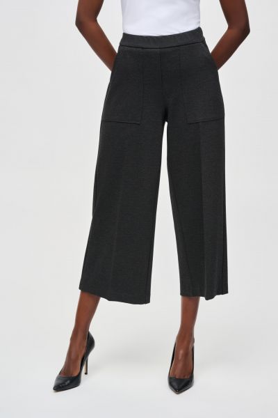 Joseph Ribkoff Charcoal Grey Pull-On Culotte Pants Style 243259