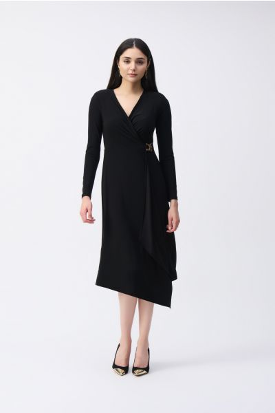 Joseph Ribkoff Black Wrap Dress Style 243282
