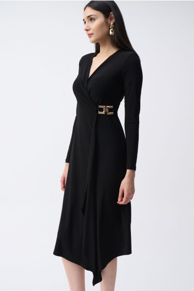 Joseph Ribkoff Black Wrap Dress Style 243282