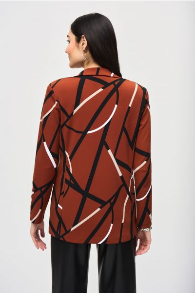 Joseph Ribkoff Cinnamon/Multi Abstract Print Blazer Style 243317
