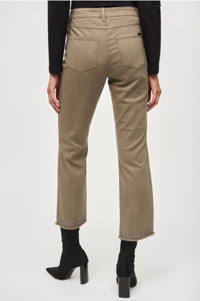 Joseph Ribkoff Java Denim Straight Pants With Frayed Hem Style 243964