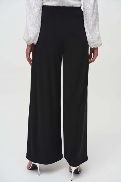 Joseph Ribkoff Black Wide-Leg Pull-On Pants Style 244151