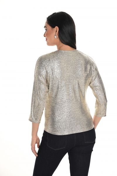 Frank Lyman Gold V-Neck Top Style 244182