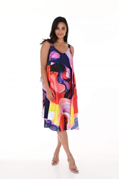 Frank Lyman Red/Multi Abstract Print Sleeveless Dress Style 246231U