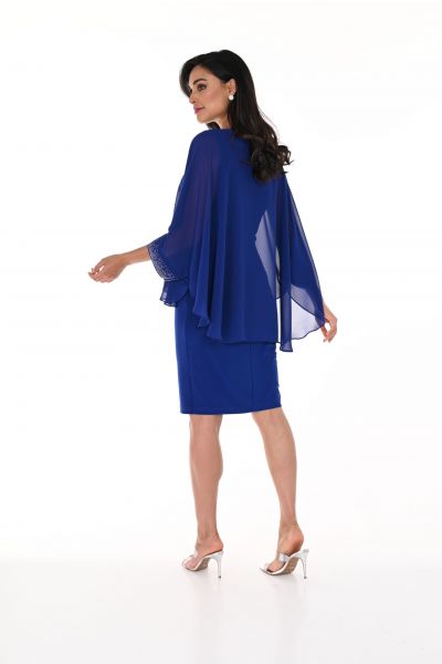 Frank Lyman Imperial Blue Dress with Chiffon Cape Style 248148
