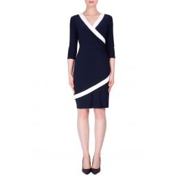 Joseph Ribkoff Midnight Blue/Vanilla Dress Style 183012