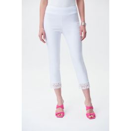 Joseph Ribkoff White Cropped Pull-On Pants Style 231154