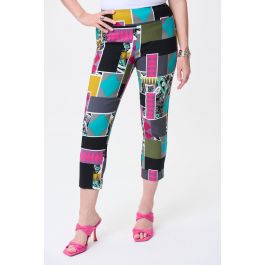 Joseph Ribkoff Black/Multi Capri Pants Style 231253