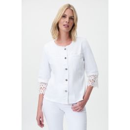 Joseph Ribkoff White Denim Jacket Style 232910