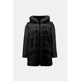 Blue vanilla black deals faux fur reversible coat