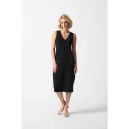 Joseph Ribkoff Black Cocoon Dress with Pockets Style 242161