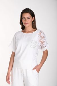 Frank Lyman Off-White Cowl Neck Top Style 241191