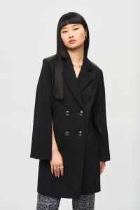 Joseph Ribkoff Black Knit A-Line Coat Style 243078