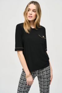 Joseph Ribkoff Black Short Sleeve Top Style 243229