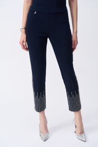 Joseph Ribkoff Midnight Blue Embellished Pull-On Pants Style 243732