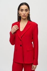 Joseph Ribkoff Lipstick Red Fitted Blazer Style 244095