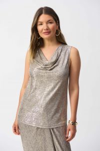 Joseph Ribkoff Grey/Silver Sleeveless Top Style 251081