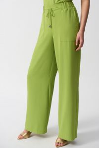 Joseph Ribkoff Greenery Textured Woven Wide-Leg Pants Style 251185