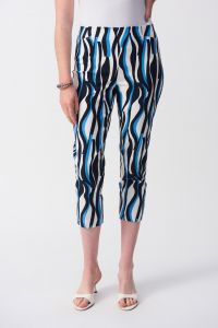 Joseph Ribkoff Vanilla/Multi Geometric Print Crop Pants Style 251280