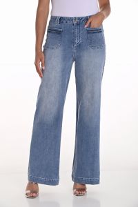 Frank Lyman Blue Denim Wide-Leg Jean Pants Style 251507