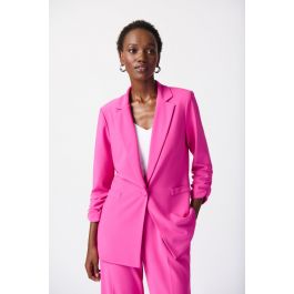 Joseph Ribkoff Ultra Pink Blazer with Shirred Sleeves Style 241031