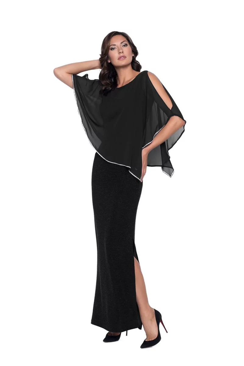 Black cape shops maxi dress